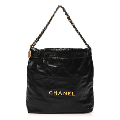 Chanel Shiny Calfskin Quilted Small Chanel 22 Black 1 of 11