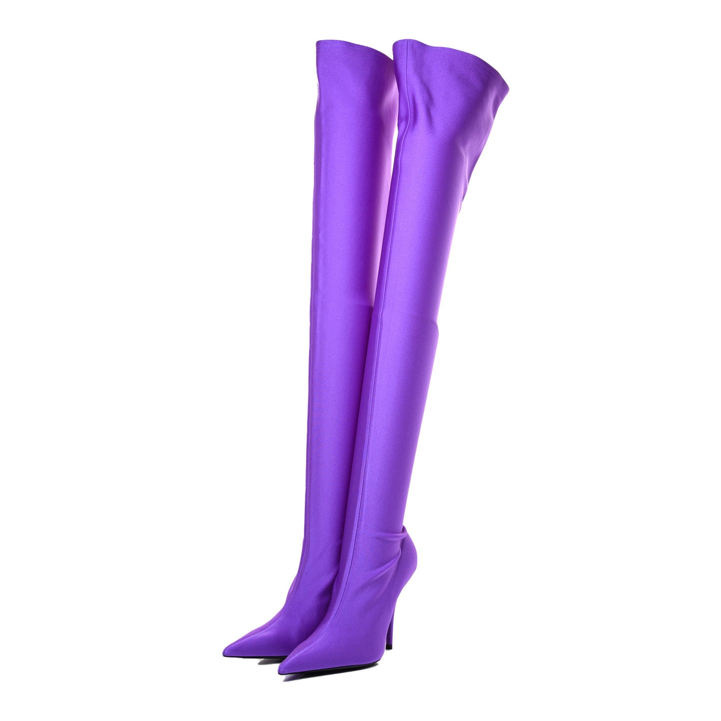 Spandex Pointed Toe Knife Thigh High Boots 36 Violet