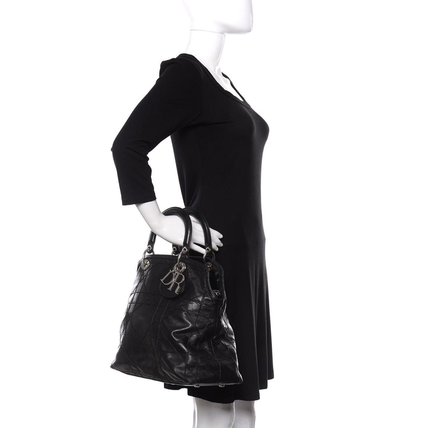 Lambskin Cannage Medium Granville Tote Black