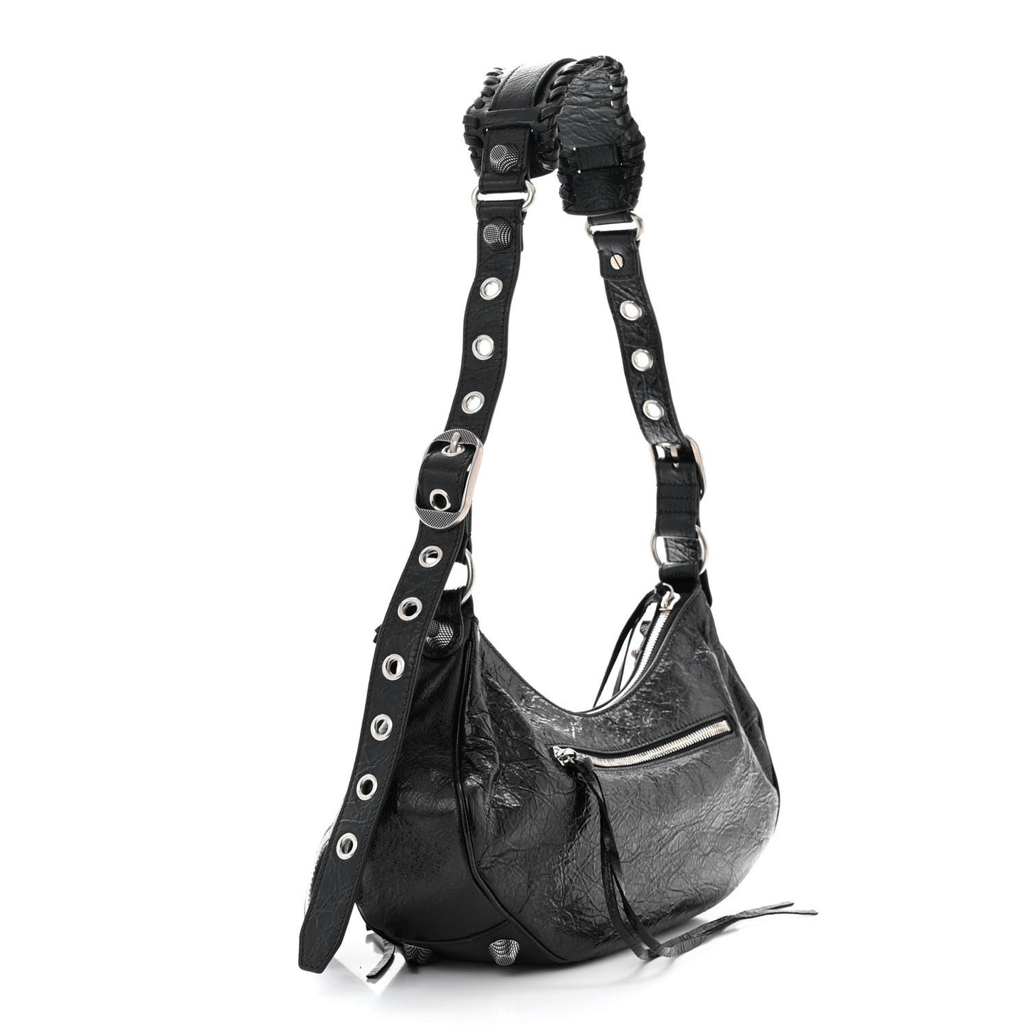Agneau Arena Small Le Cagole Shoulder Bag Black
