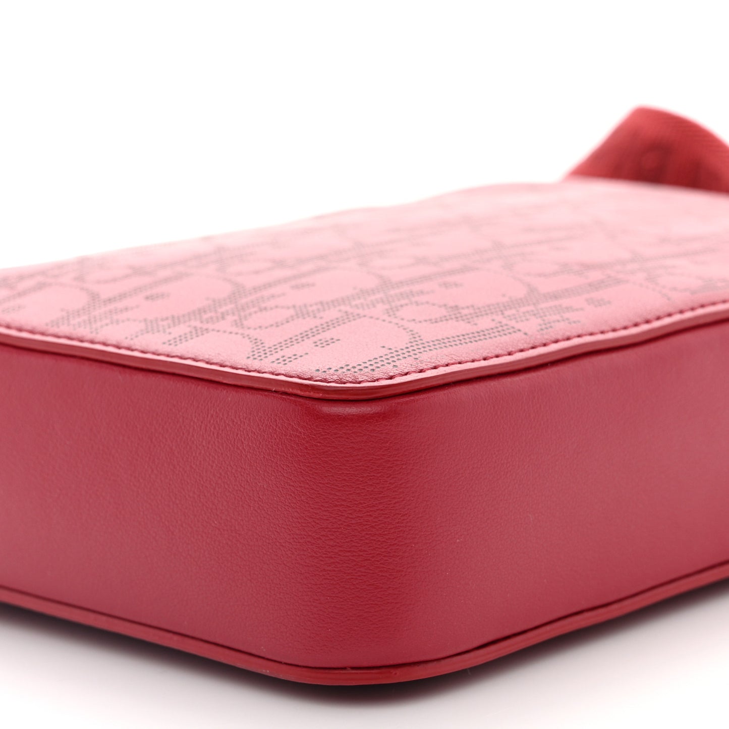 Calfskin Oblique Galaxy Perforated World Tour Messenger Pouch Red White