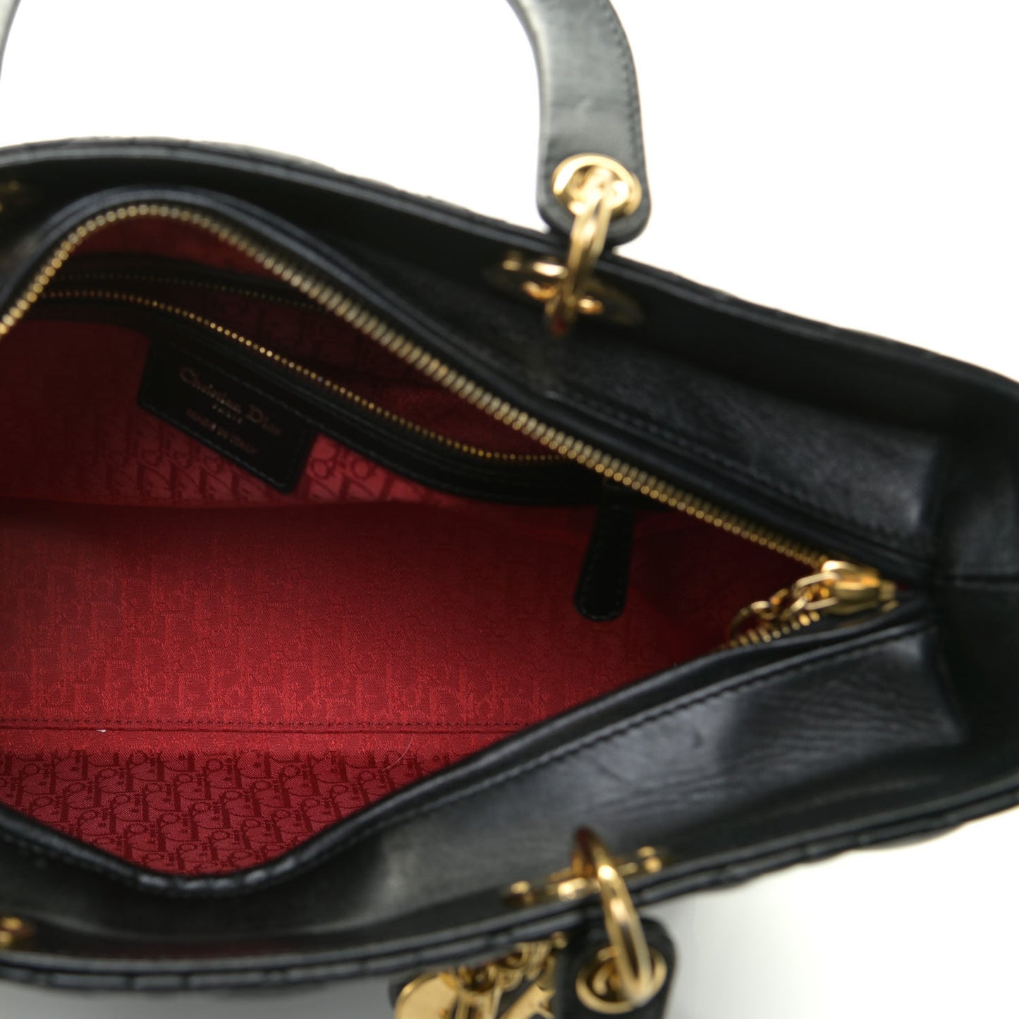 Lambskin Cannage Large Lady Dior Black