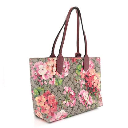 Gucci GG Supreme Monogram Blooms Small Reversible Tote Beige Multicolor Dry Rose 4 of 18