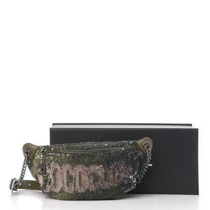 Chanel Sequin Coco Cuba Waist Bag Fanny Pack Khaki 10 of 10