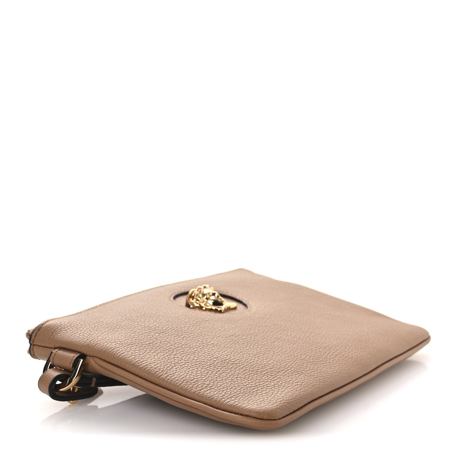 Versace Grained Calfskin La Medusa Pouch Caramel 4 of 6