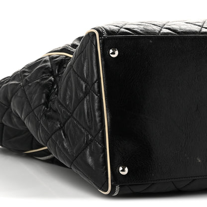 Chanel Lambskin Quilted Large East West Tote Black 9 of 10