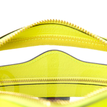 Gucci Vinyl Web Mini Ophidia Transparent Shoulder Bag Yellow Fluo 8 of 9