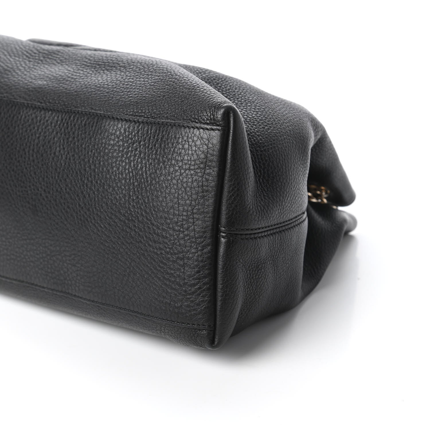 Gucci Pebbled Calfskin Medium Soho Chain Shoulder Bag Black 7 of 10