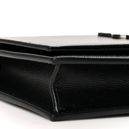 Saint Laurent Grain De Poudre Classic Monogram Kate Tassel Chain Wallet Black 8 of 10