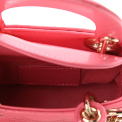 Christian Dior Patent Cannage Micro Lady Dior Peony Pink 5 of 9