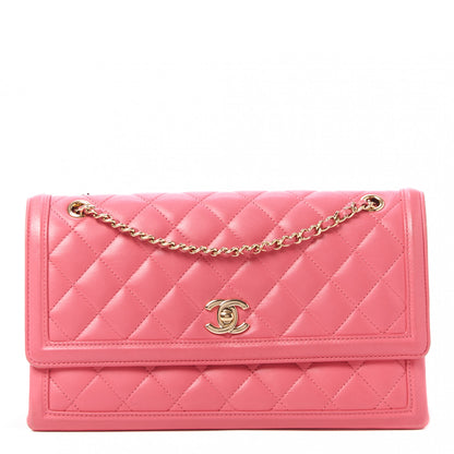 Chanel Lambskin Quilted 3 Pocket Flap Pink 1 of 10