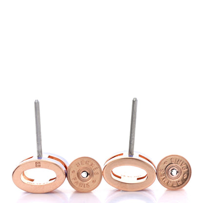 Hermes Rose Gold Lacquered Mini Pop H Earrings Lilac 3 of 7