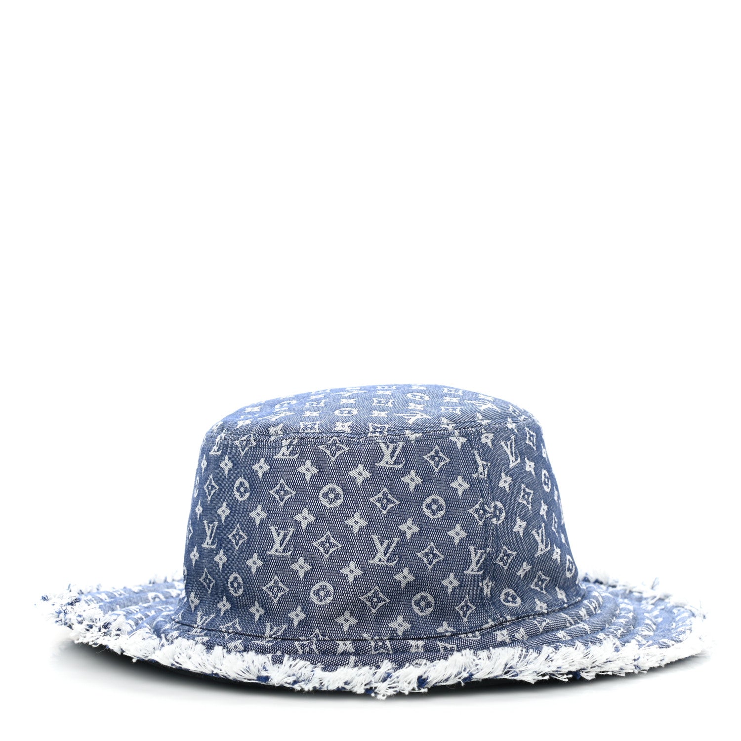 Louis Vuitton Monogram Denim Fringe Bob Bucket Hat M Blue 1 of 18
