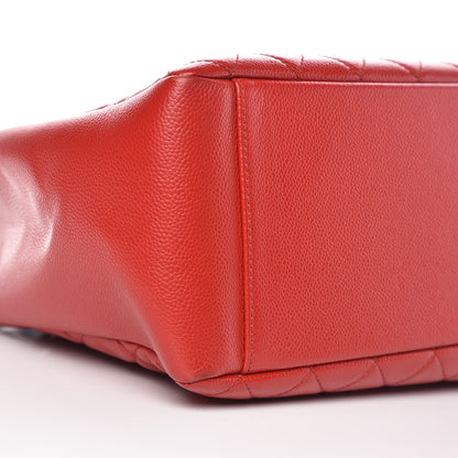 Chanel Caviar Quilted Grand Shopping Tote GST Red 10 of 17