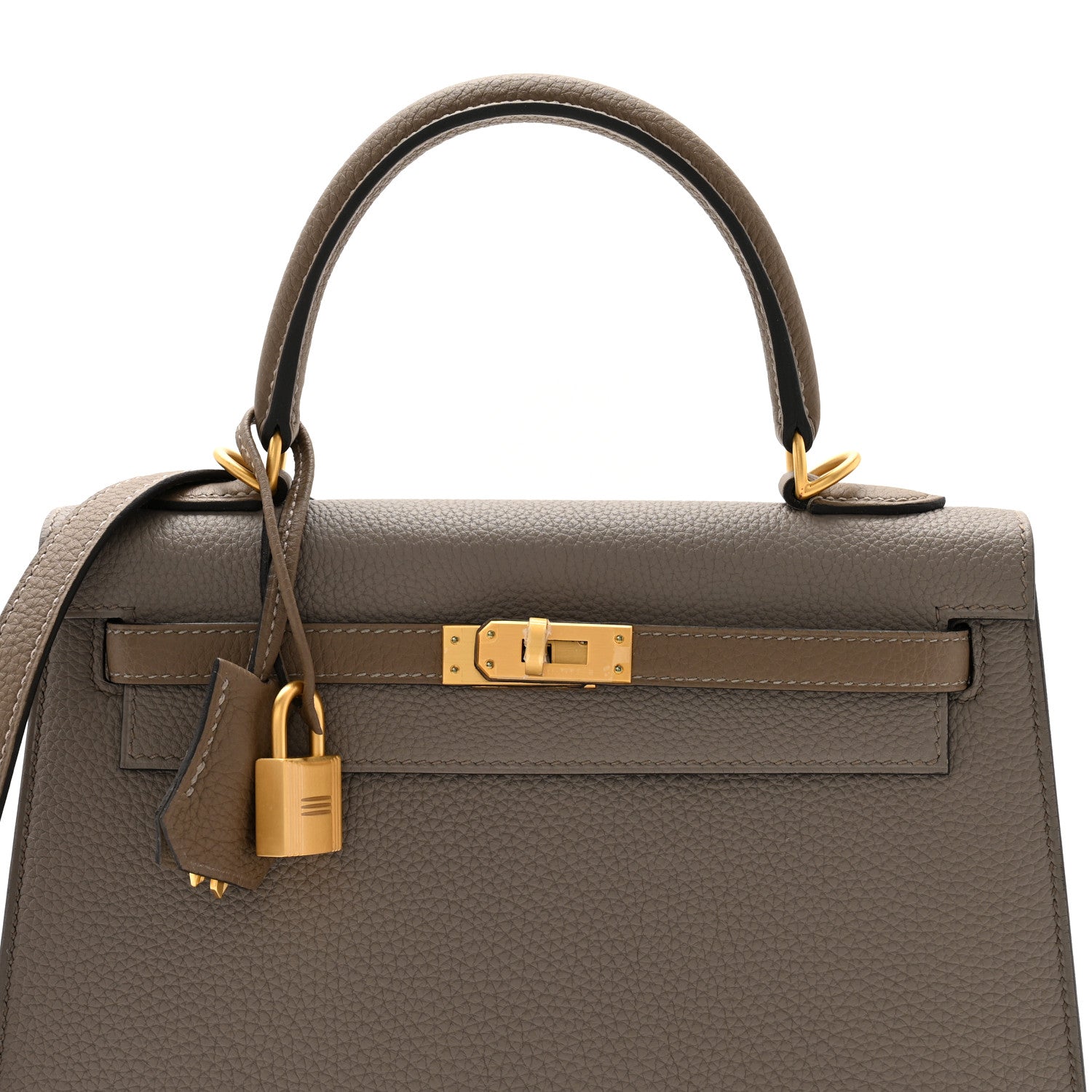 Hermes Togo Horseshoe Kelly Sellier 25 Gris Asphalte Etoupe 8 of 11