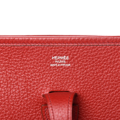 Hermes Taurillon Clemence Evelyne II PM Rouge Casaque 8 of 10
