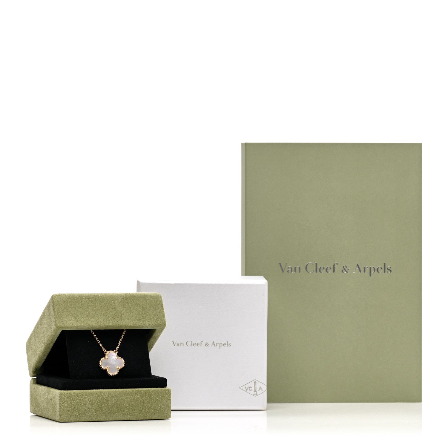 Van Cleef & Arpels VAN CLEEF & ARPELS 18K Yellow Gold Mother of Pearl Vintage Alhambra Pendant Necklace 6 of 6