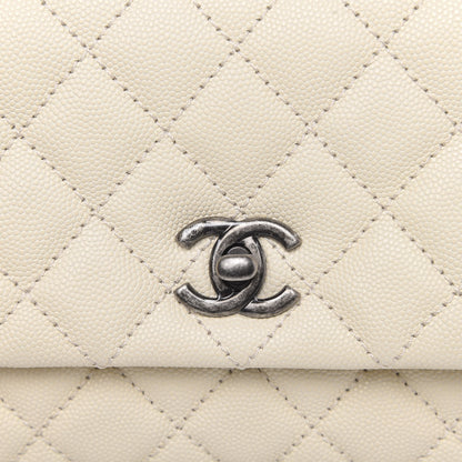 Chanel Caviar Lizard Quilted Mini Coco Handle Flap White 10 of 11