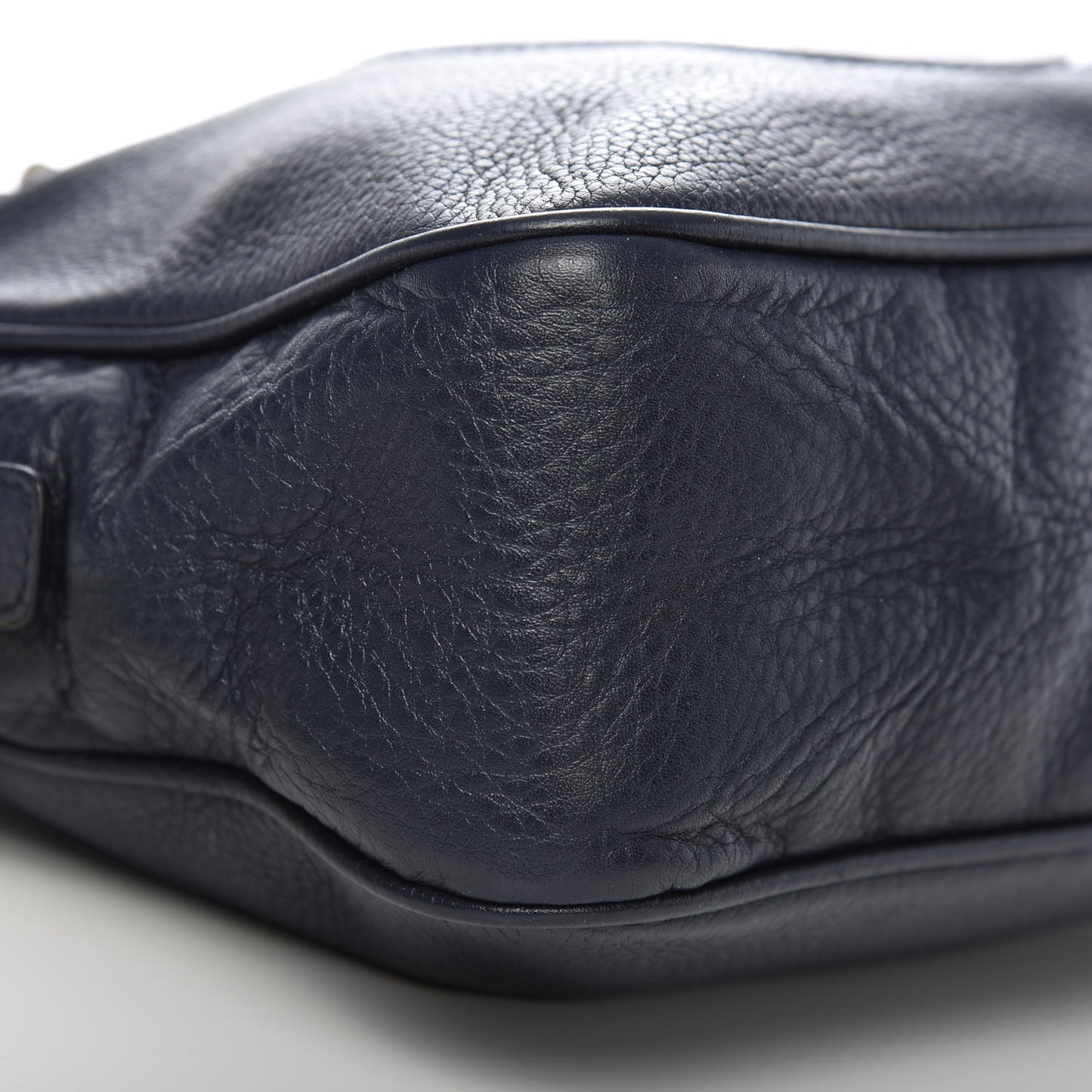 Pebbled Calfskin Small Soho Bowler Blue