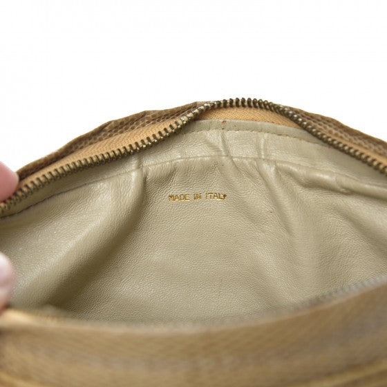 Lizard Quilted Tassel Camera Case Beige