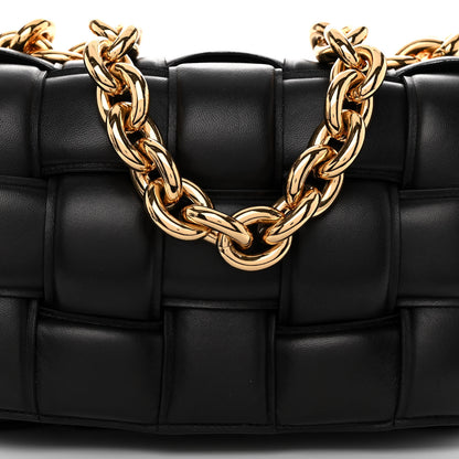 Bottega Veneta Lambskin Maxi Intreccio Padded Chain Cassette Crossbody Bag Black 7 of 9