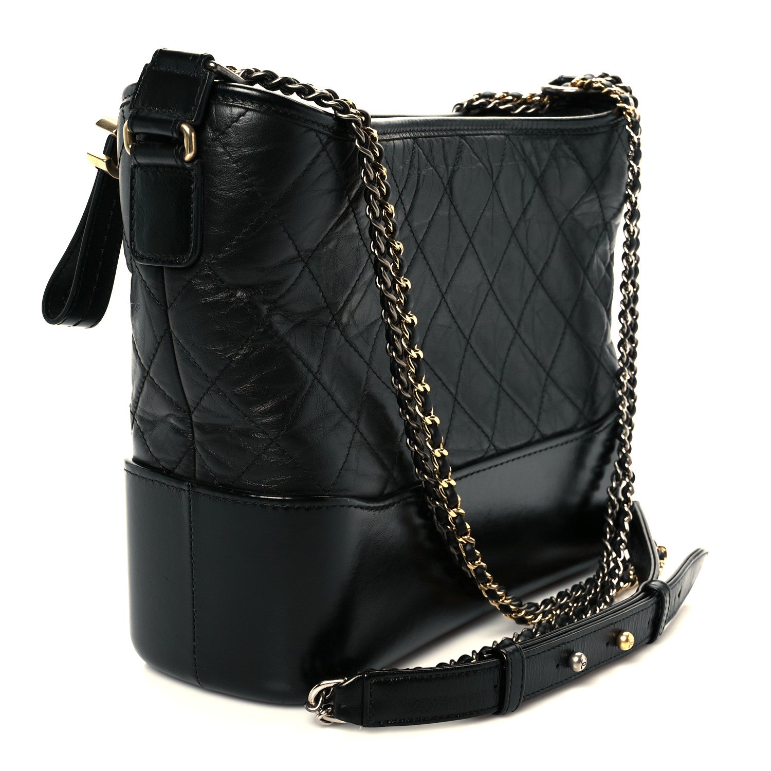 Chanel Aged Calfskin Quilted Medium Gabrielle Hobo Black 3 of 12