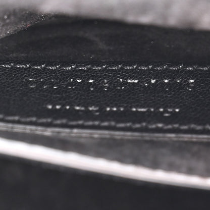 Saint Laurent Calfskin Fringe Baby Snake Monogram Satchel Black 7 of 10