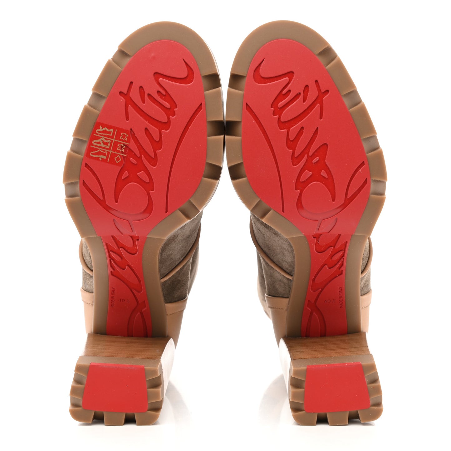 Suede Calfskin Macademia 100 Biker Platform Boots 40.5 Silex Light Cuir Dark Beige