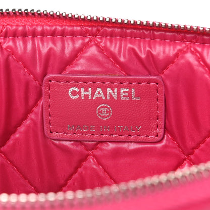 Chanel Lambskin Quilted Medium Cosmetic Case Dark Pink 6 of 13