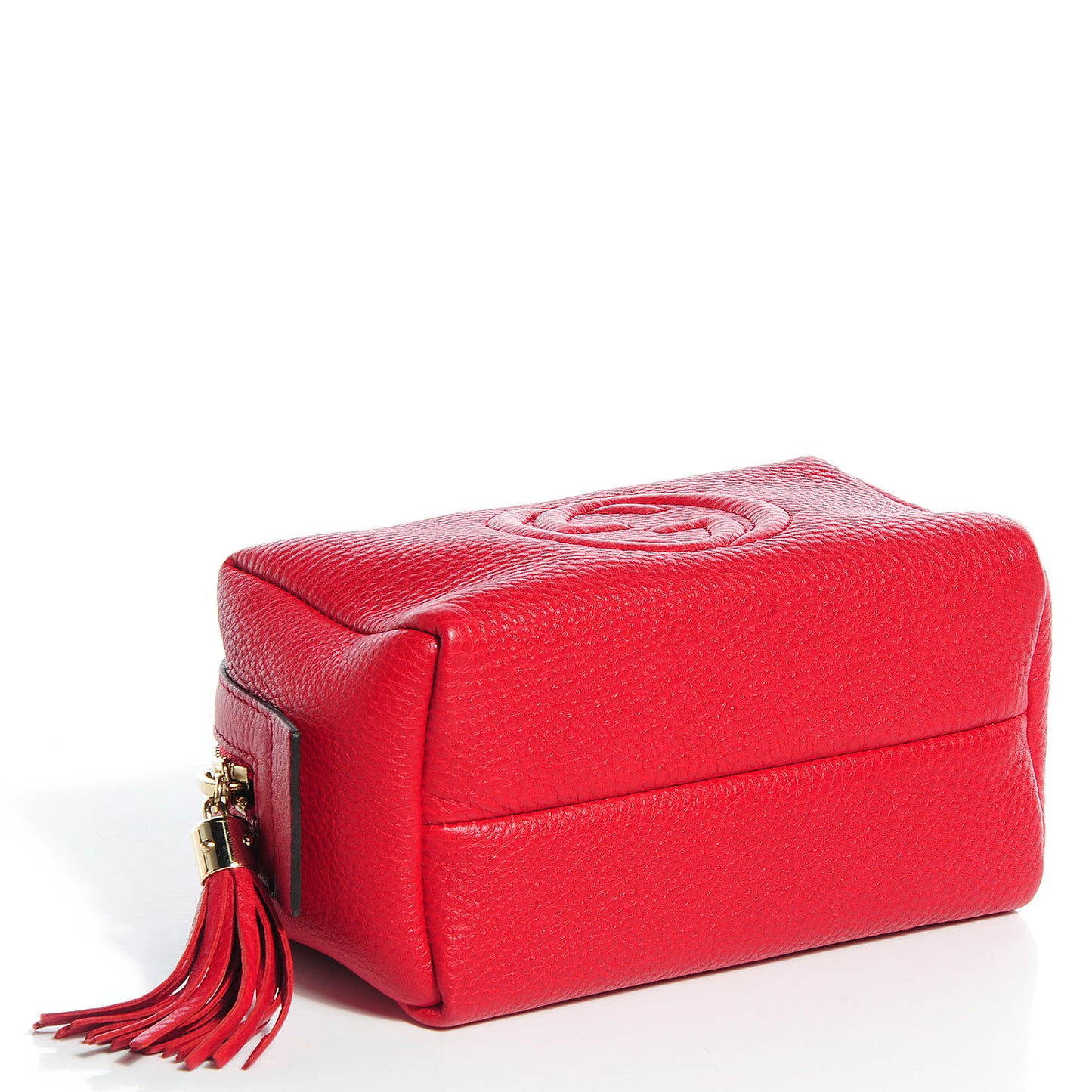 Pebbled Calfskin Medium Soho Cosmetic Case Red