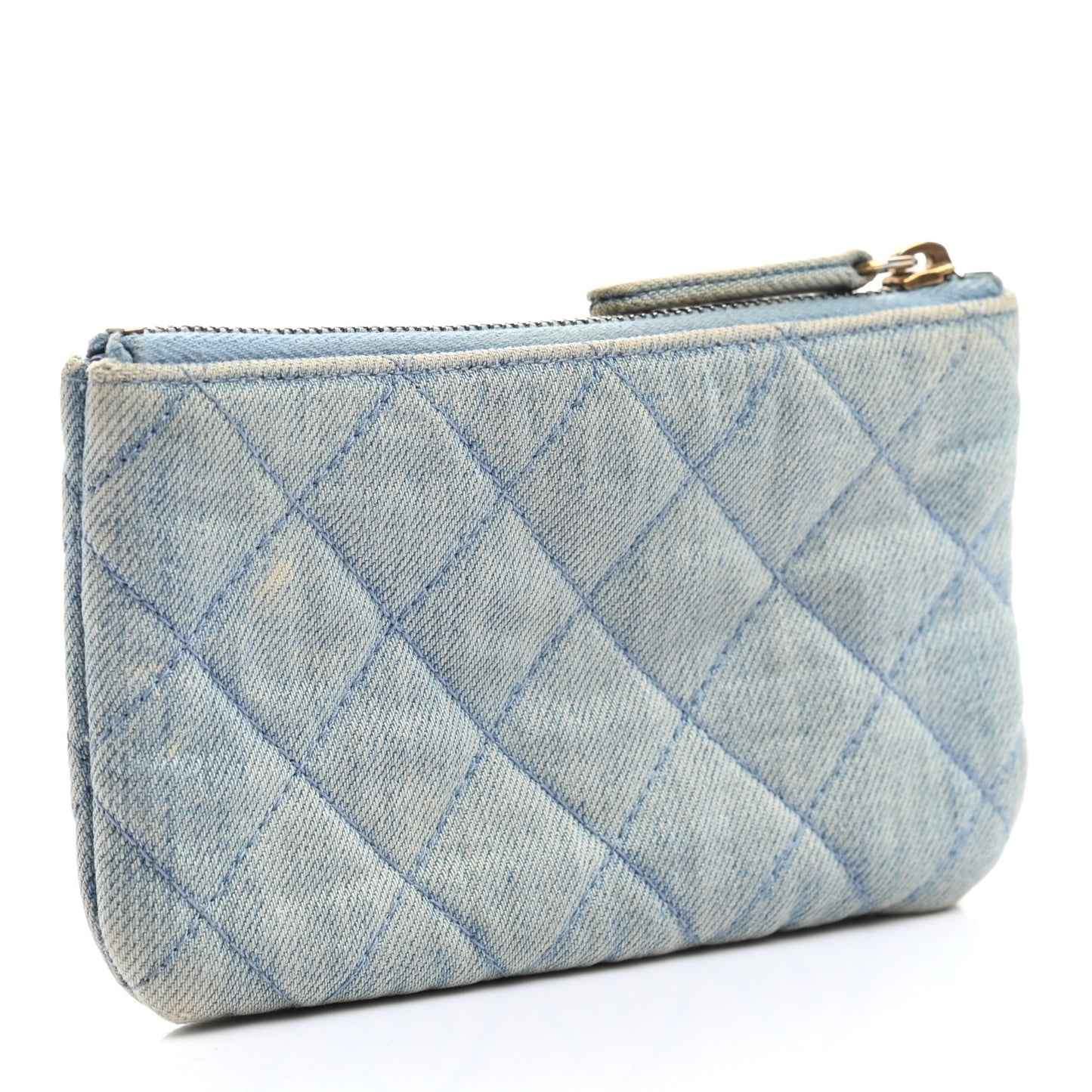 Denim Quilted Small Reissue Cosmetic Case Blue