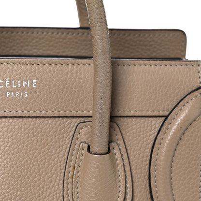 Celine Drummed Calfskin Nano Luggage Dune 16 of 19