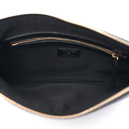 Chanel Lurex Straw Medium Deauville Pouch Dark Blue 5 of 8