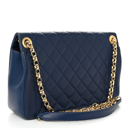 Chanel Lambskin Quilted Large Chic With Me Flap Navy 3 of 15