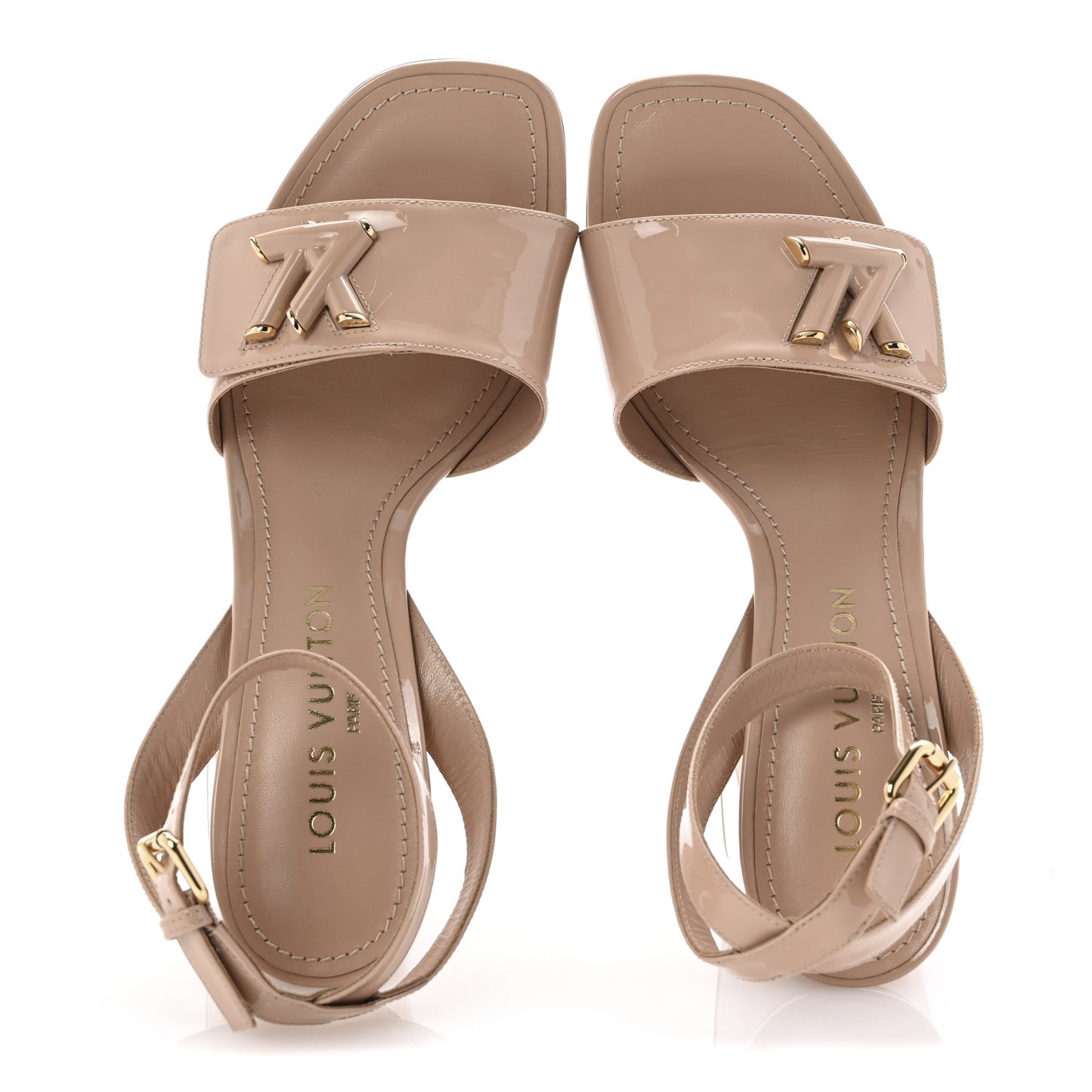 Patent Calfskin Shake Sandals 39 Nude Pink