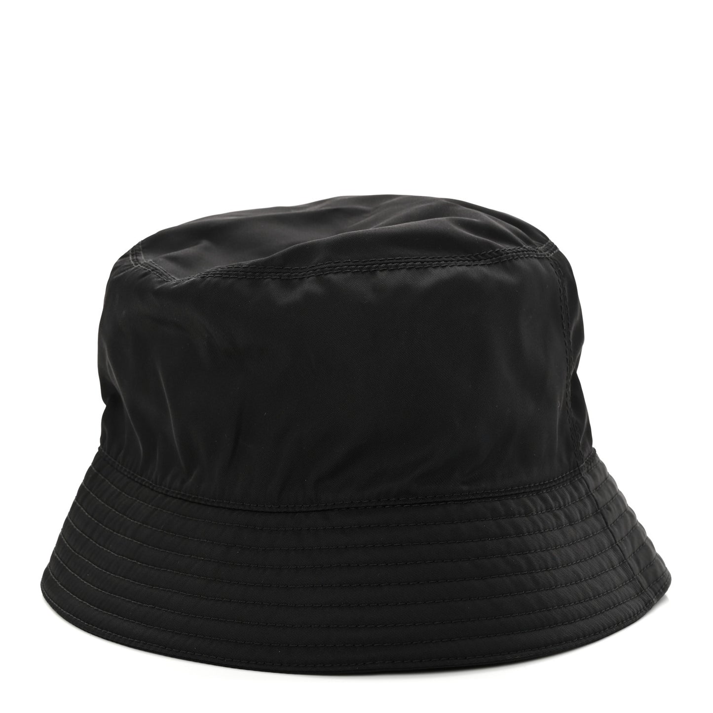 Re-Nylon Metal Triangle Logo Womens Bucket Hat M Black