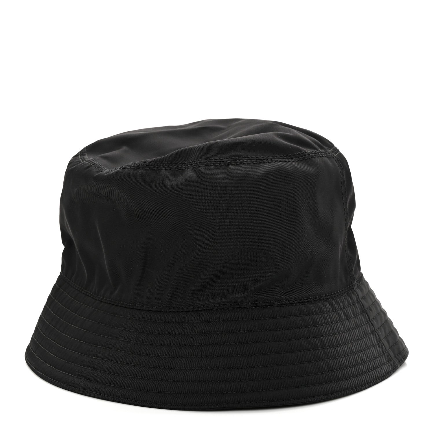 Prada Re-Nylon Metal Triangle Logo Womens Bucket Hat M Black 4 of 7