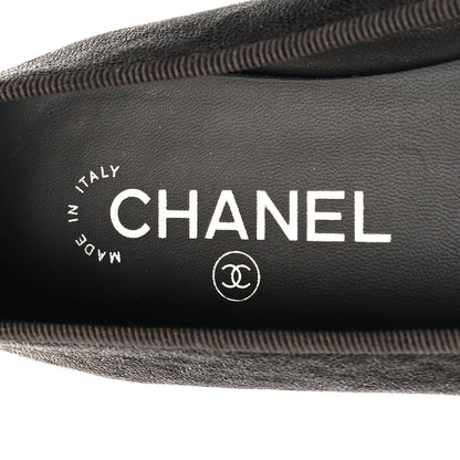 Chanel Caviar CC Cap Toe Ballerina Flats 38.5 Brown 9 of 9