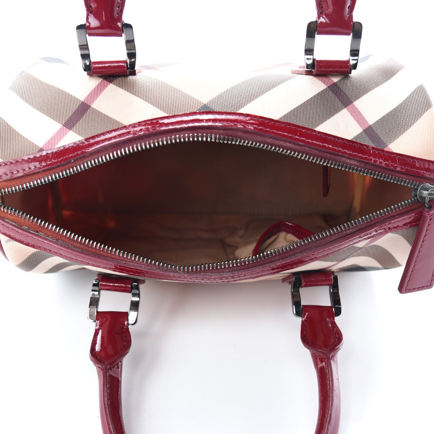 Patent Nova Check Chester Bowling Bag Raspberry Sorbet