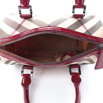Burberry Patent Nova Check Chester Bowling Bag Raspberry Sorbet 5 of 15