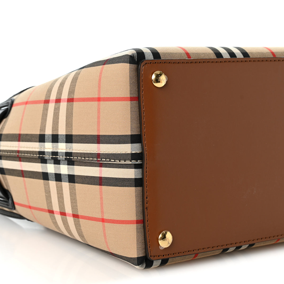 Burberry Calfskin Vintage Check Triple Stud Small Belt Bag Archive Beige 9 of 10