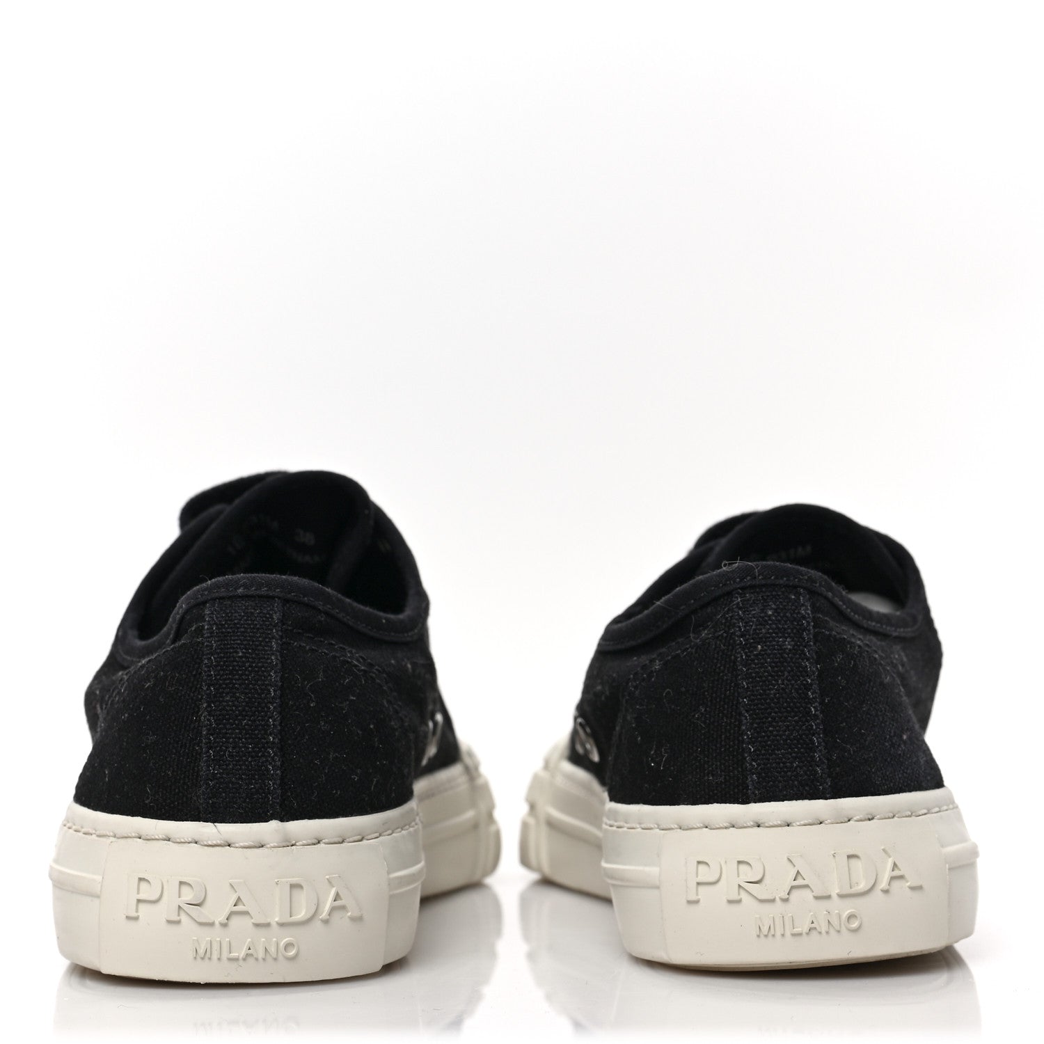 Prada Canvas Triangle Logo Wheel 35mm Sneakers Black 5 of 8