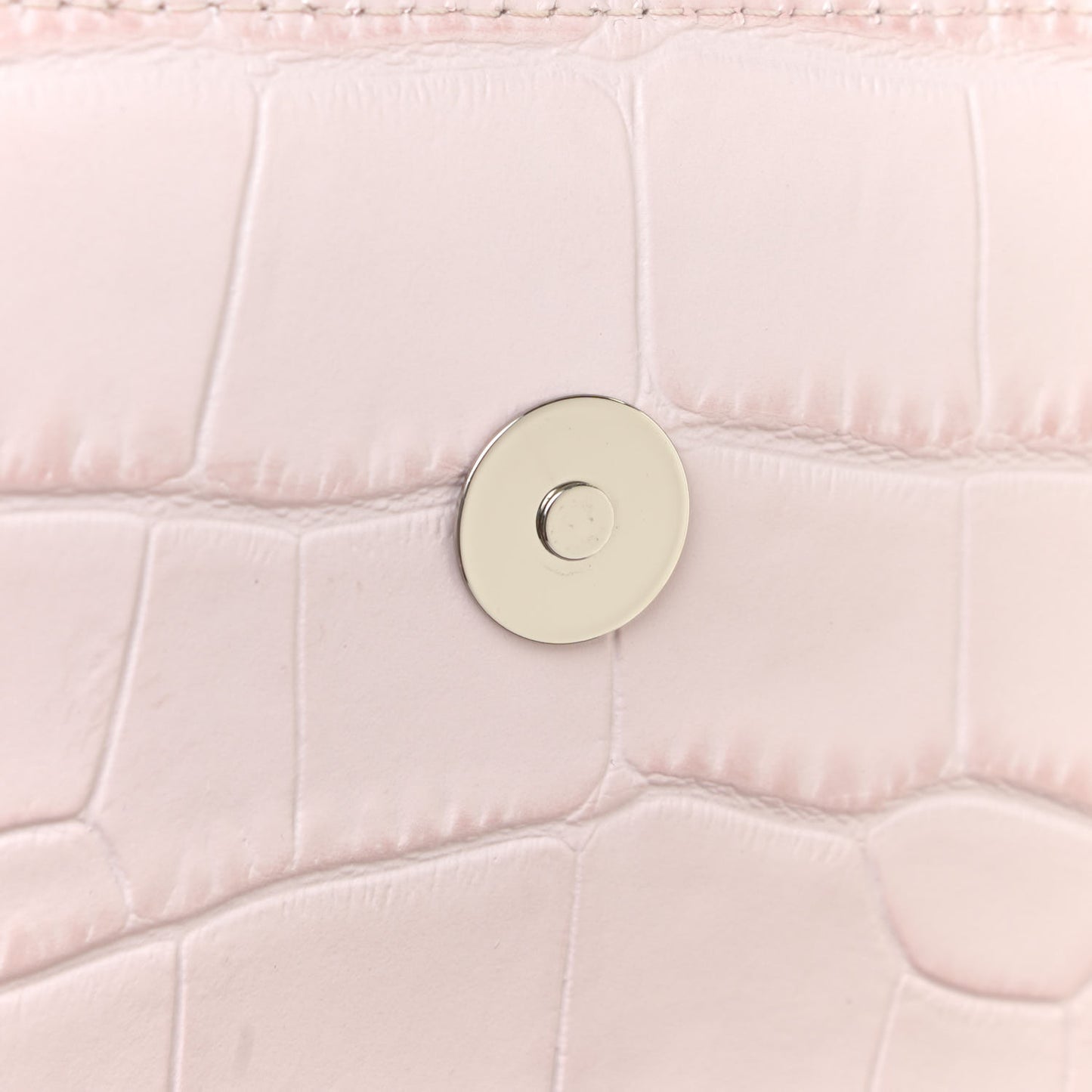 Shiny Crocodile Embossed Jeweled Satchel Pink