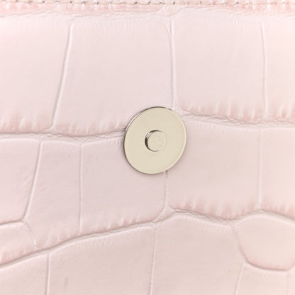 Alexander McQueen Shiny Crocodile Embossed Jeweled Satchel Pink 9 of 12