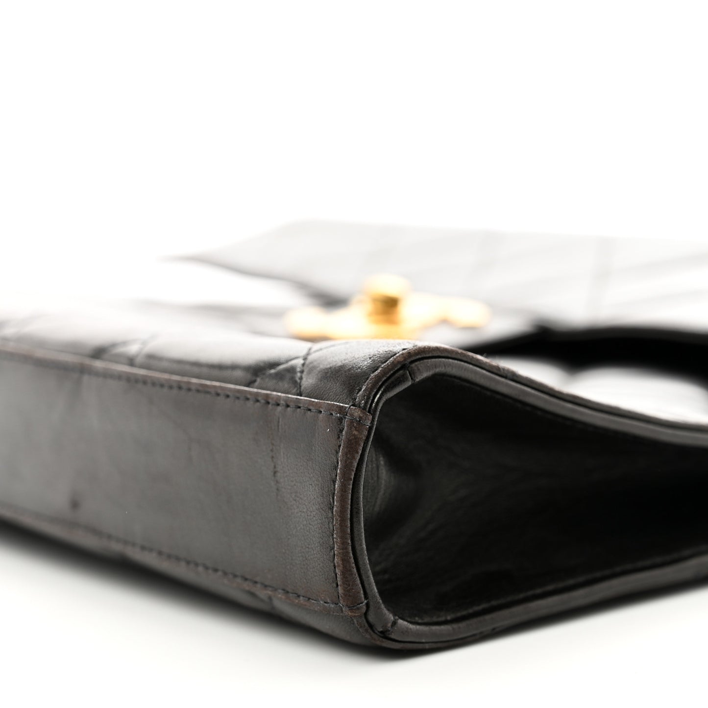 Lambskin Quilted Briefcase Laptop Bag Black