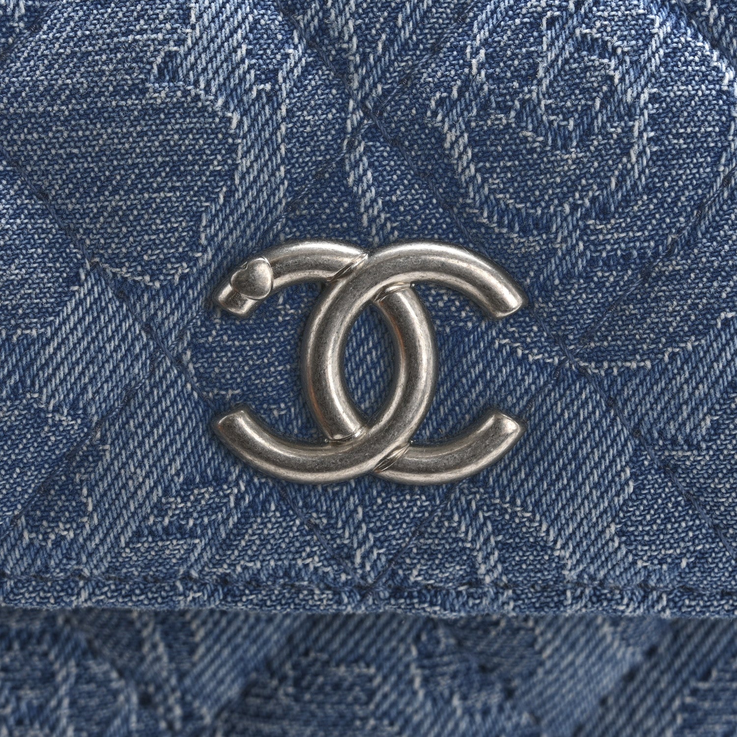 Chanel Denim Quilted Camellia Sweetheart Card Holder With Chain Blue 11 of 13