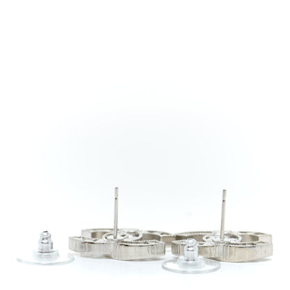 Chanel Crystal CC Earrings Silver 3 of 5