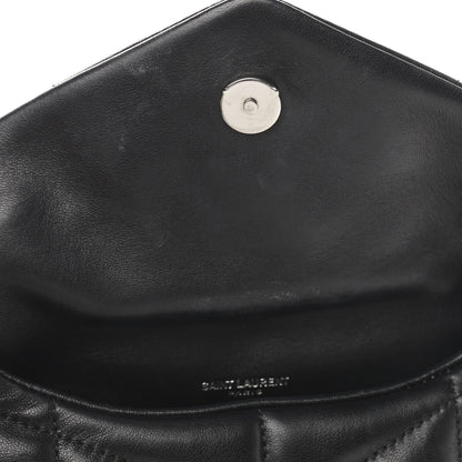 Saint Laurent Lambskin Quilted Toy Loulou Puffer Monogram Chain Satchel Black 15 of 16