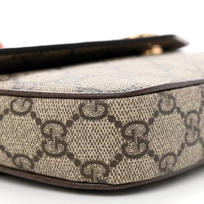 Gucci GG Supreme Monogram Textured Dollar Calfskin Web Mini Ophidia Envelope Shoulder Bag Beige Ebony 10 of 12