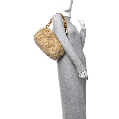 Bottega Veneta Shearling Lambskin The Pouch Chain Porridge 2 of 10